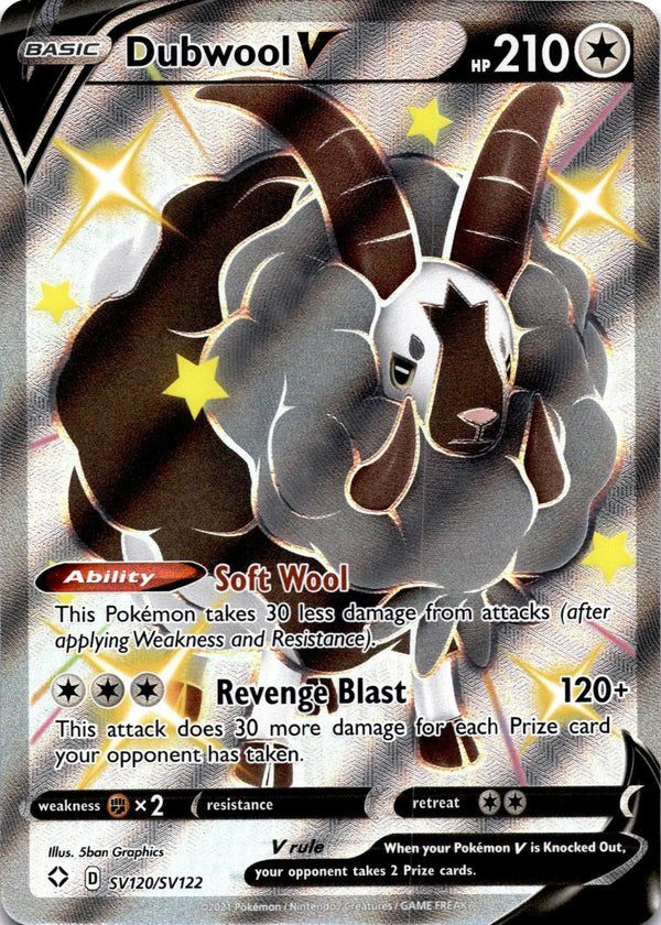 Pokemon Dubwool V SV120/SV122 Shining Fates Full Art Holo NM