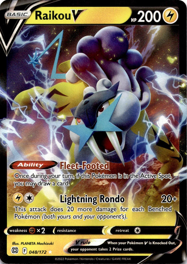 Pokemon Raikou V 048/172 Brilliant Stars Full Art Holo NM