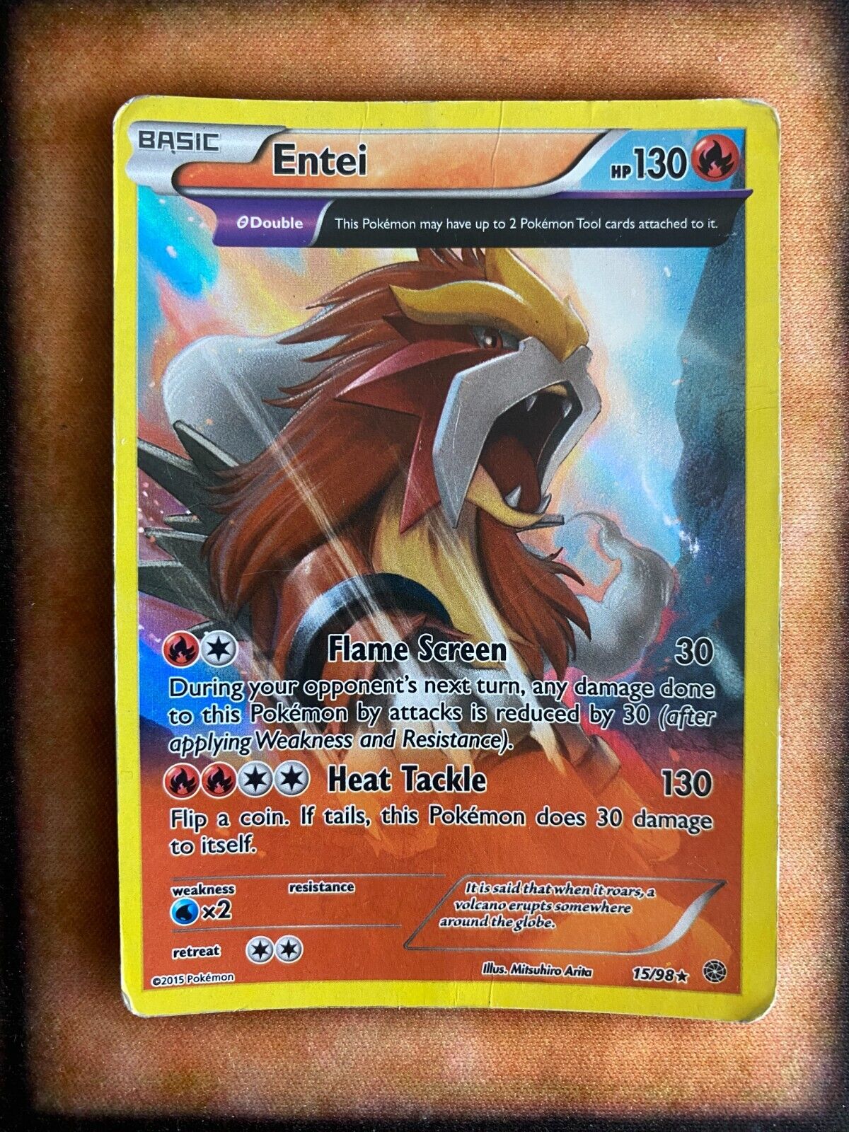 Pokemon Entei 15/98 Ancient Origins Holo DAMAGED