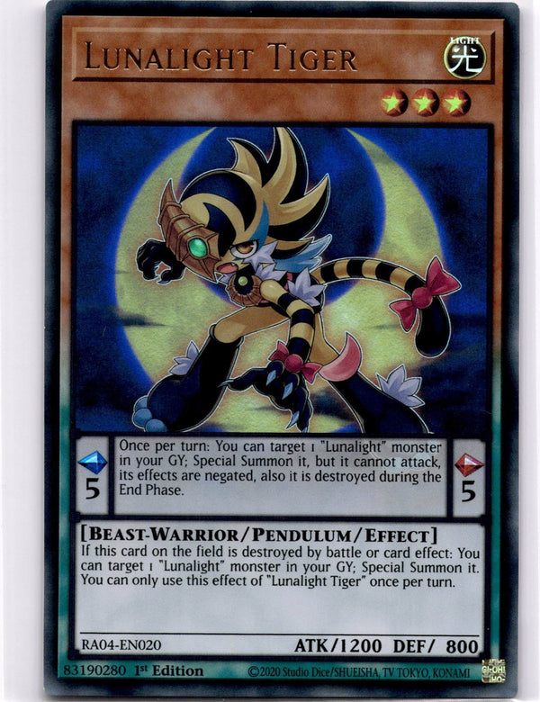 Yugioh Lunalight Tiger RA04-EN020 Ultra Rare 1st Edition NM