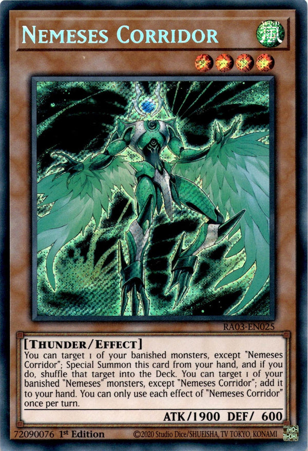 Yugioh Nemeses Corridor RA03-EN025 Secret Rare 1st Edition NM