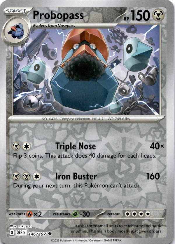 Pokemon Probopass 146/197 Obsidian Flames Reverse Holo NM