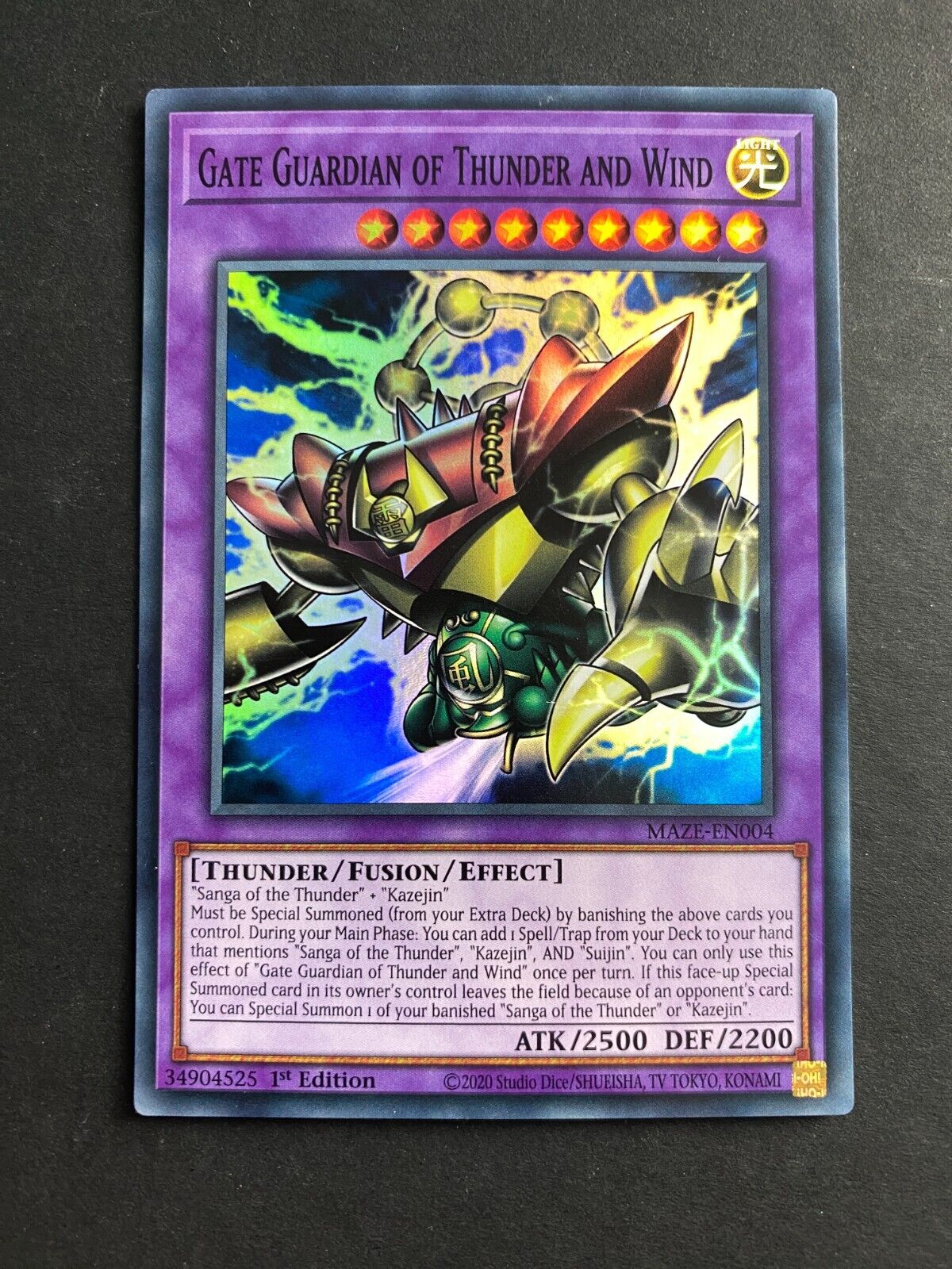 Yugioh Gate Guardian of Thunder and Wind MAZE-EN004 Super Rare 1st Edition NM