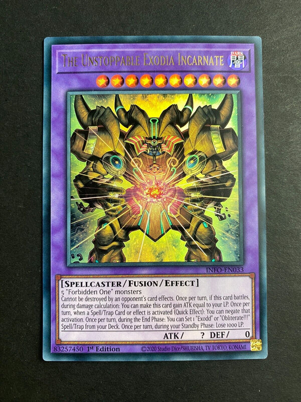 Yugioh The Unstoppable Exodia Incarnate INFO-EN033 Ultra Rare 1st Edition NM