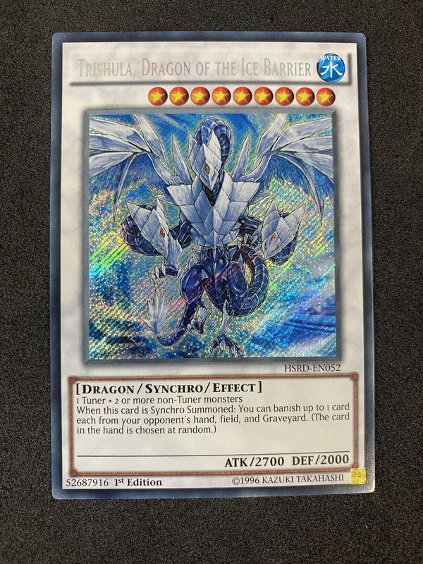 Yugioh Trishula, Dragon of the Ice Barrier HSRD-EN052 Secret 1st Edition NM