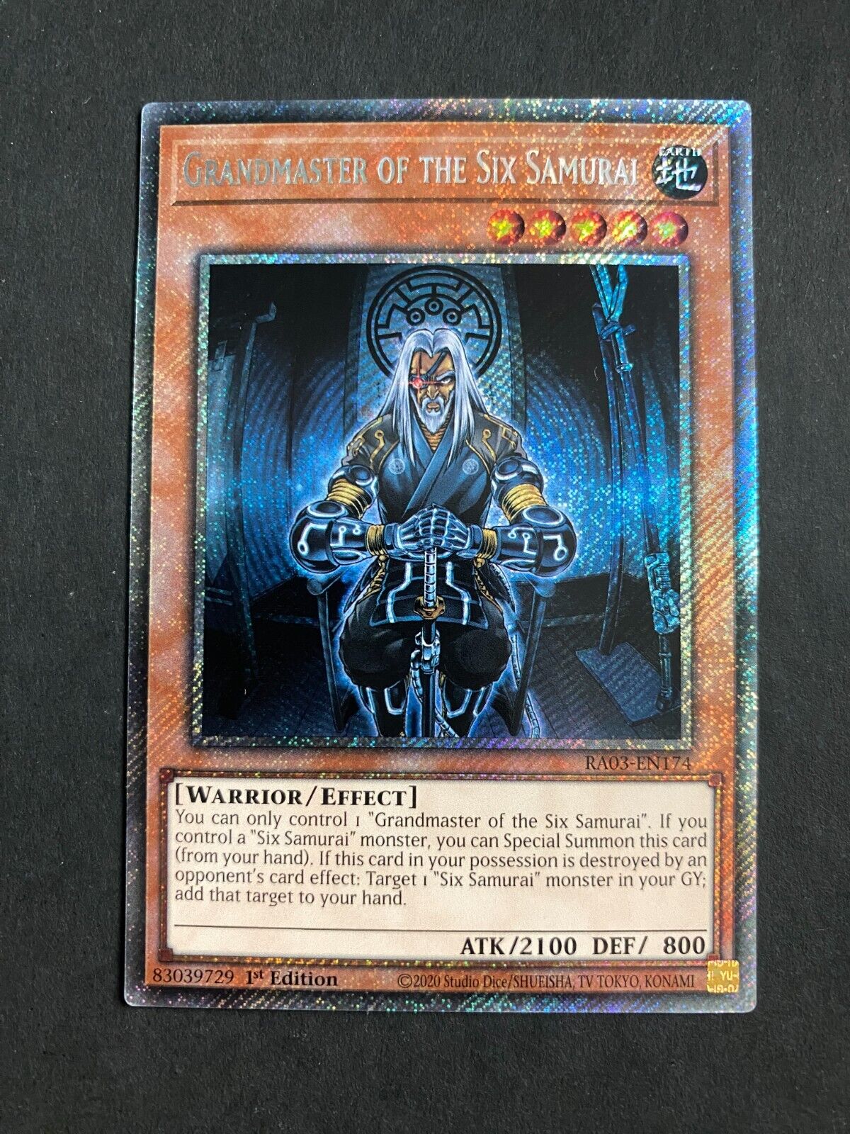 Yugioh Grandmaster of the Six Samurai RA03-EN174 Platinum Secret Rare 1st Ed NM