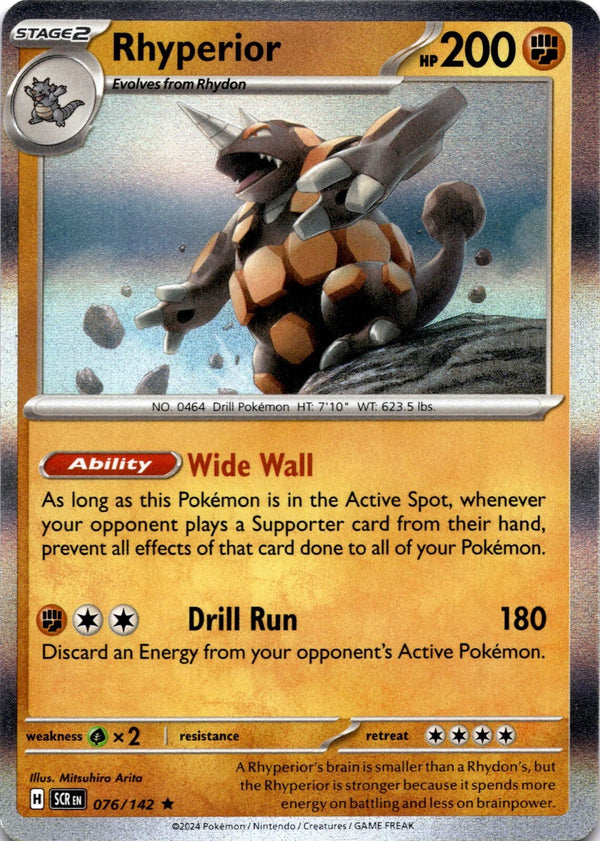 Pokemon Rhyperior 076/142 Stellar Crown Holo NM