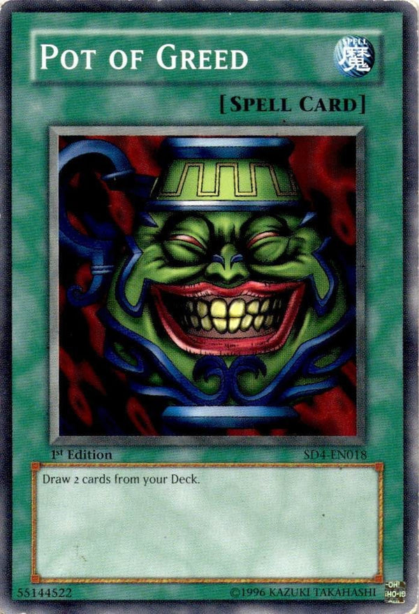 Yugioh Pot of Greed SD4-EN018 Common 1st Edition HP/MP