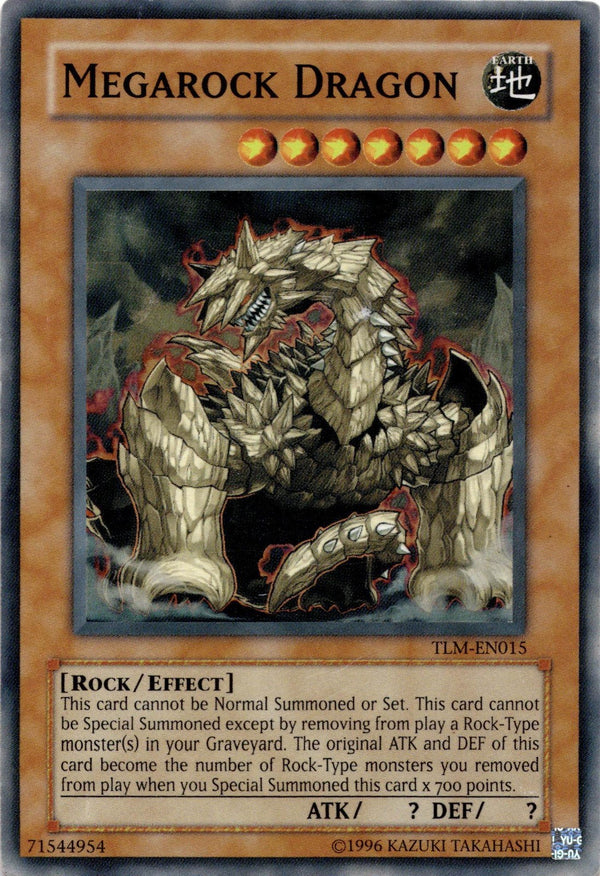 Yugioh Megarock Dragon TLM-EN015 Super Rare Unlimited Edition DAMAGED