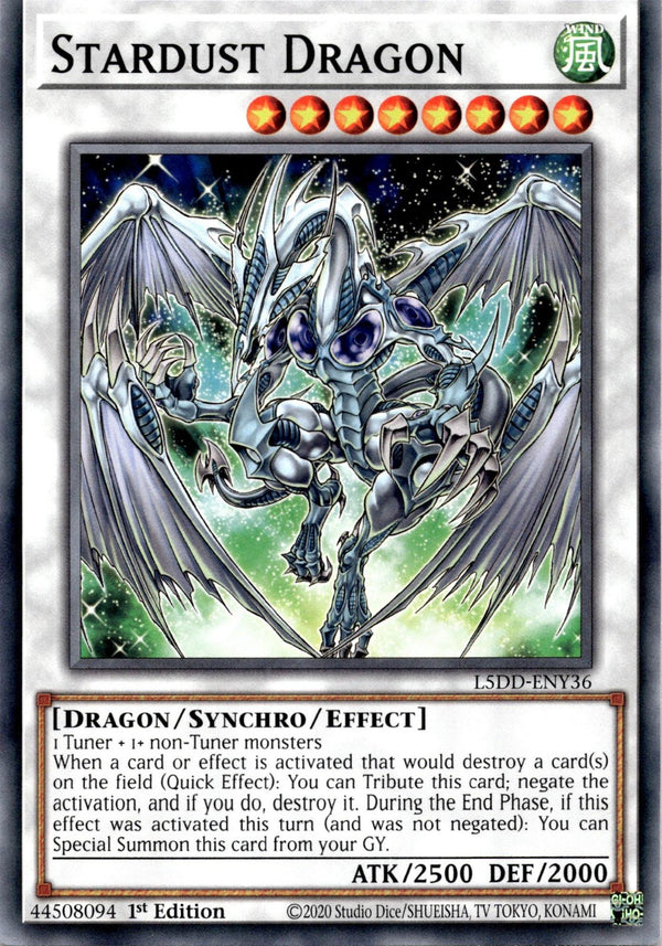 Yugioh Stardust Dragon L5DD-ENY36 Common 1st Edition NM