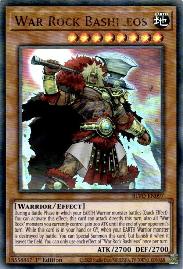 Yugioh War Rock Bashileos BLVO-EN097 Ultra Rare 1st Edition MP