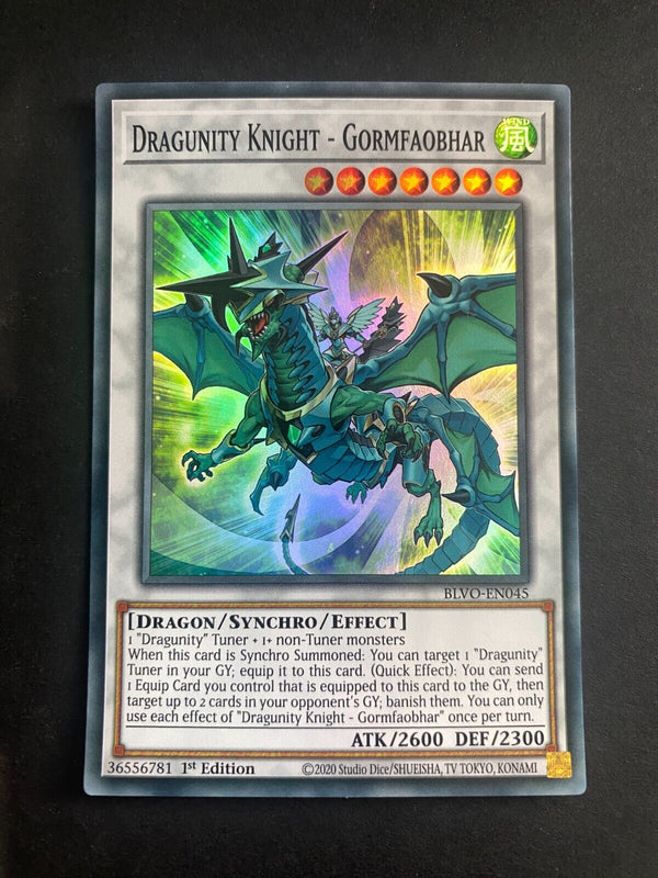 Yugioh Dragunity Knight - Gormfaobhar BLVO-EN045 Super Rare 1st Edition VLP/NM