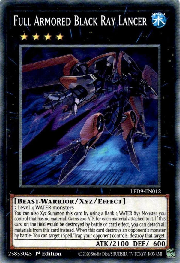 Yugioh Full Armored Black Ray Lancer LED9-EN012 Common 1st Edition NM