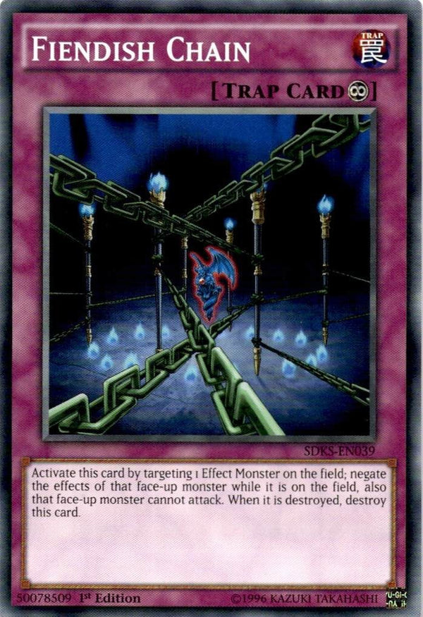 Yugioh Fiendish Chain SDKS-EN039 Common 1st Edition NM