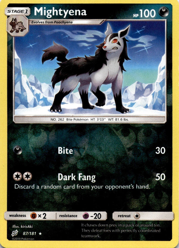 Pokemon Mightyena 87/181 Team Up Reverse Holo NM