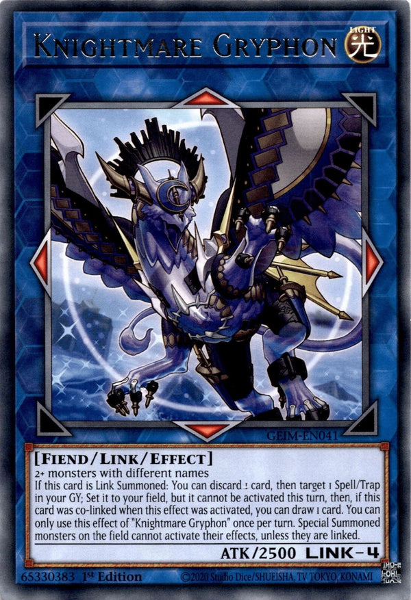 Yugioh Knightmare Gryphon GEIM-EN041 Rare 1st Edition NM