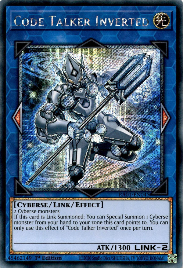 Yugioh Code Talker Inverted RA01-EN045 Platinum Secret Rare 1st Edition NM