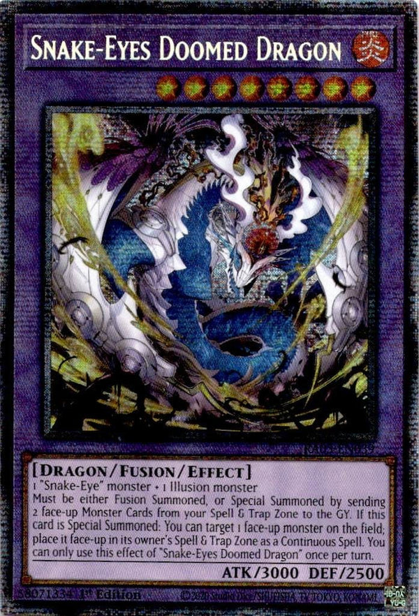Yugioh Snake-Eyes Doomed Dragon RA05-EN039 NA Print Starlight Rare 1st Ed NM