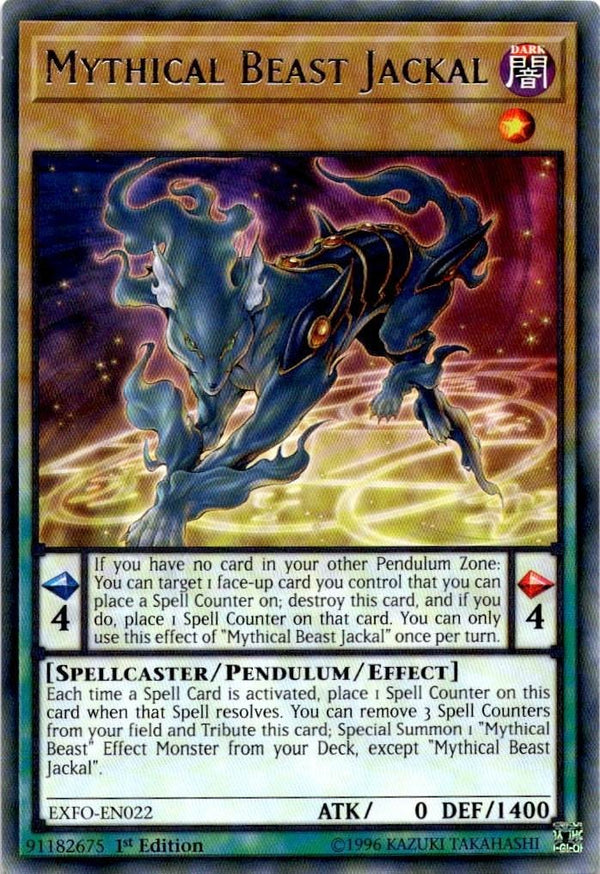 Yugioh Mythical Beast Jackal EXFO-EN022 Rare 1st Edition NM