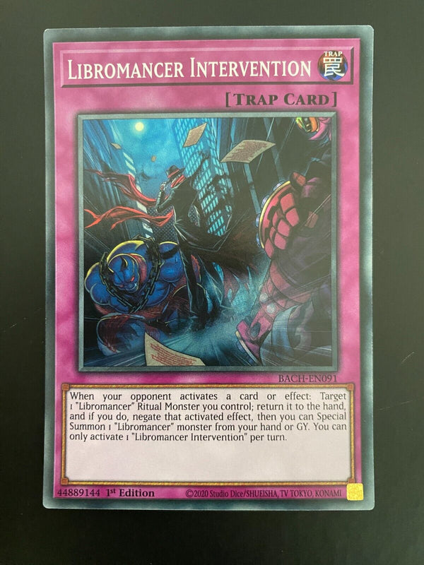 Yugioh Libromancer Intervention BACH-EN091 Super Rare 1st Edition NM/MINT