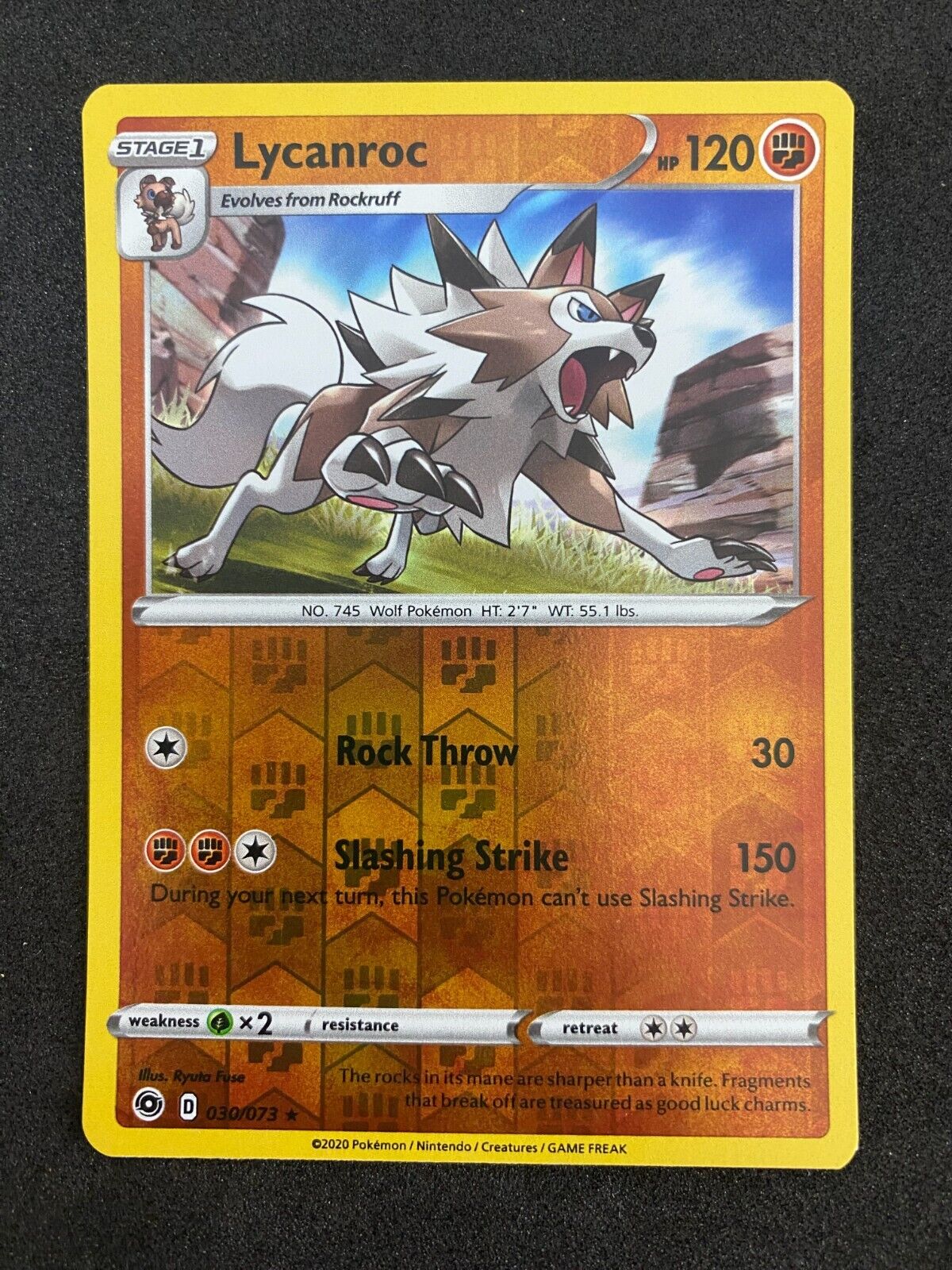 Pokemon Lycanroc 030/073 Champion's Path Reverse Holo NM-MINT