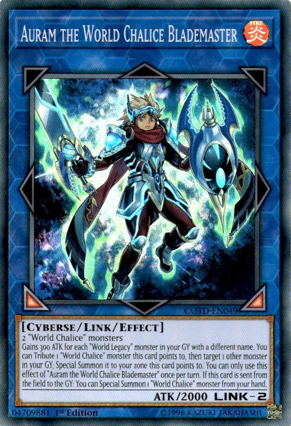 Yugioh Auram the World Chalice Blademaster COTD-EN049 Super Rare 1st Edition LP