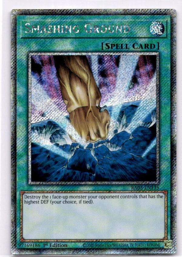 Yugioh Smashing Ground RA03-EN135 Platinum Secret Rare 1st Edition NM