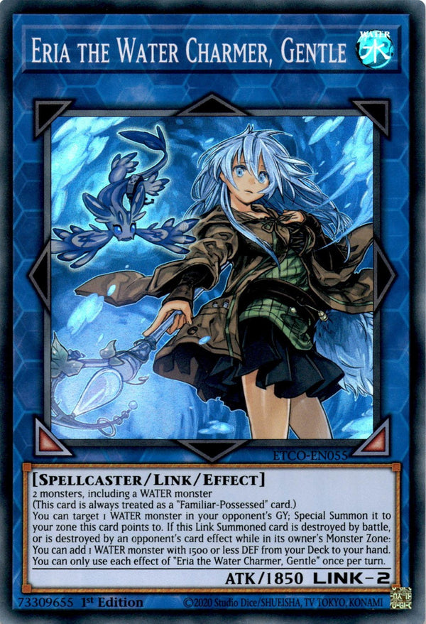 Yugioh Eria the Water Charmer, Gentle ETCO-EN055 Super Rare 1st Edition VLP/NM