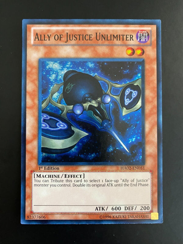 Yugioh Ally of Justice Unlimiter HA02-EN051 Super Rare 1st Edition VLP/NM