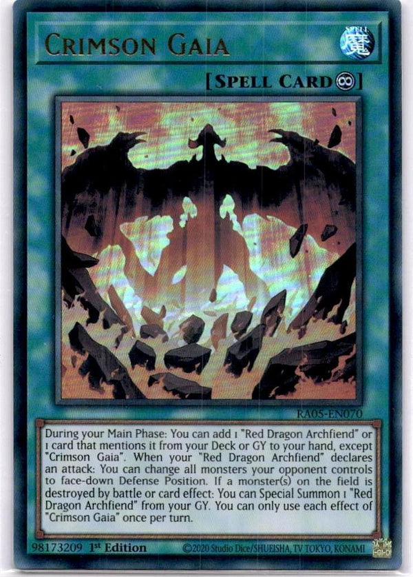 Yugioh Crimson Gaia RA05-EN070 Ultra Rare 1st Edition NM