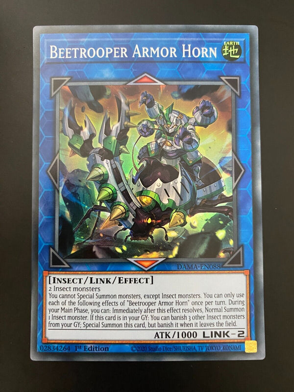 Yugioh Beetrooper Armor Horn DAMA-EN088 Super Rare 1st Edition NM/MINT