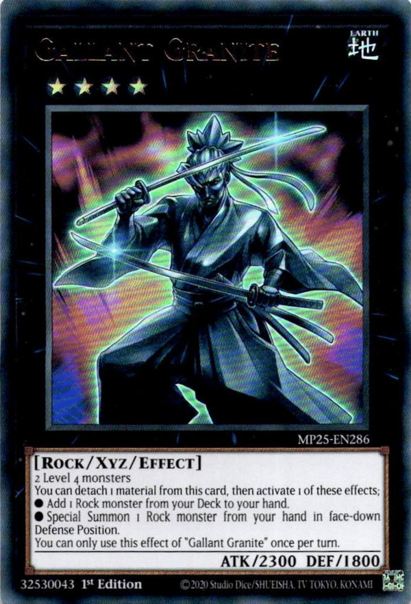 Yugioh Gallant Granite MP25-EN286 Ultra Rare 1st Edition NM