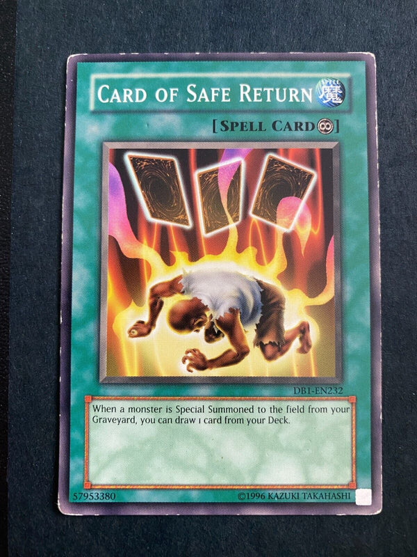 Yugioh Card of Safe Return DB1-EN232 Common Unlimited Edition HP