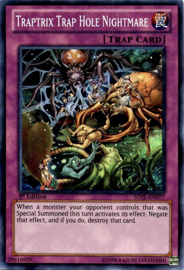 Yugioh Traptrix Trap Hole Nightmare JOTL-EN077 Super Rare 1st Ed NA PRINT LP