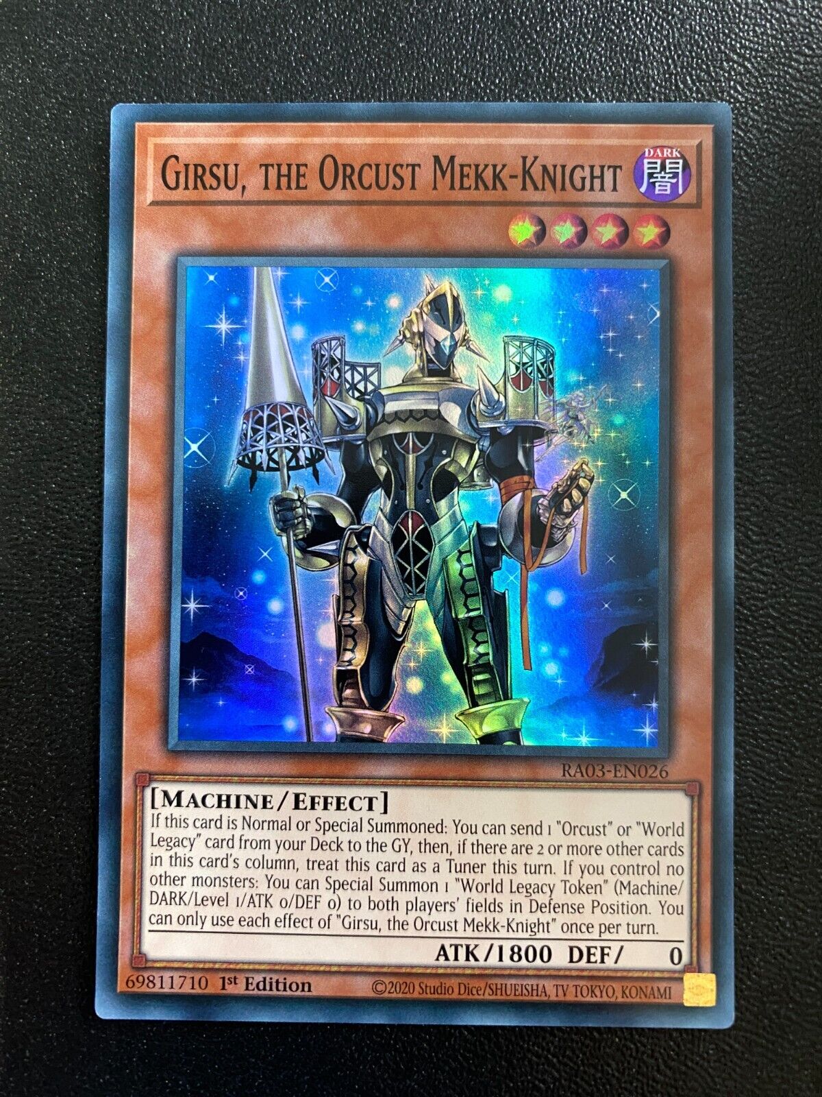 Yugioh Girsu, the Orcust Mekk-Knight RA03-EN026 Super Rare 1st Edition NM