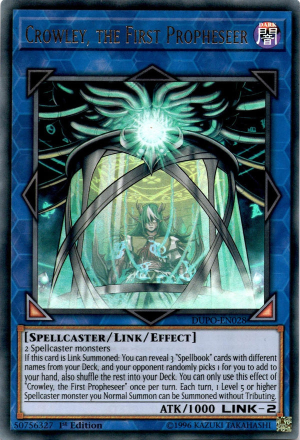 Yugioh Crowley, the First Propheseer DUPO-EN028 Ultra Rare 1st Edition VLP/NM