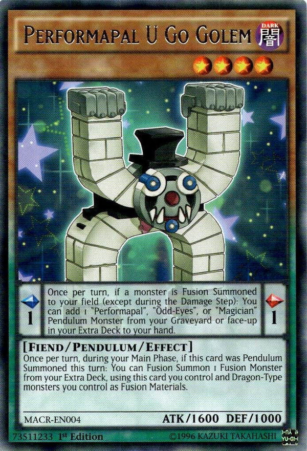 Yugioh Performapal U Go Golem MACR-EN004 Rare 1st Edition NM