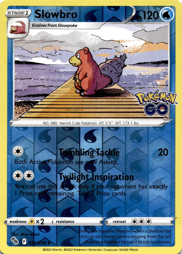 Pokemon Slowbro 020/078 Pokemon Go Reverse Holo NM