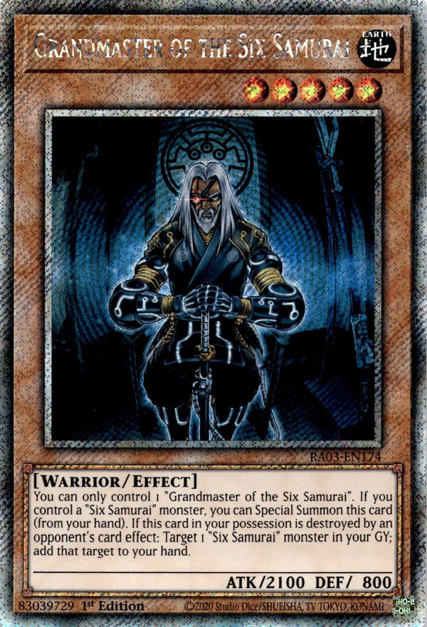 Yugioh Grandmaster of the Six Samurai RA03-EN174 Platinum Secret Rare 1st Ed NM
