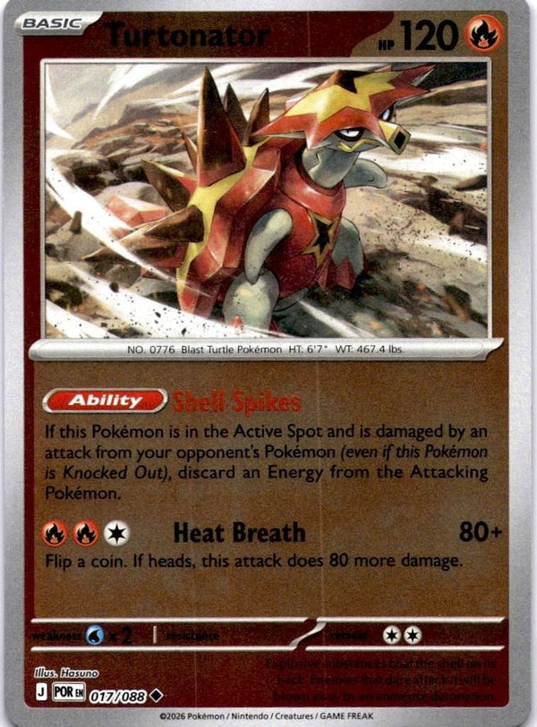 Pokemon Turtonator 017/088 Perfect Order Reverse Holo NM