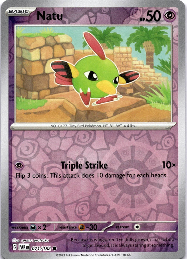 Pokemon Natu 071/182 Paradox Rift Reverse Holo NM