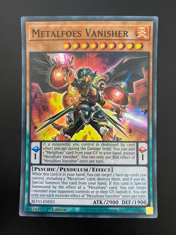 Yugioh Metalfoes Vanisher BLVO-EN021 Super Rare 1st Edition NM