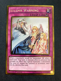 Yugioh Solemn Warning PGL2-EN068 Gold Rare 1st Edition VLP/NM