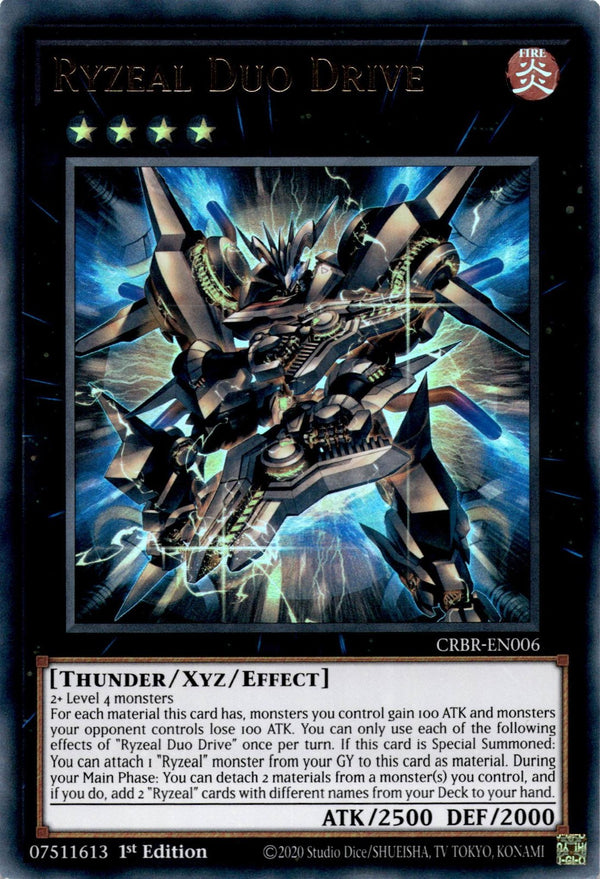 Yugioh Ryzeal Duo Drive CRBR-EN006 Ultra Rare 1st Edition NM