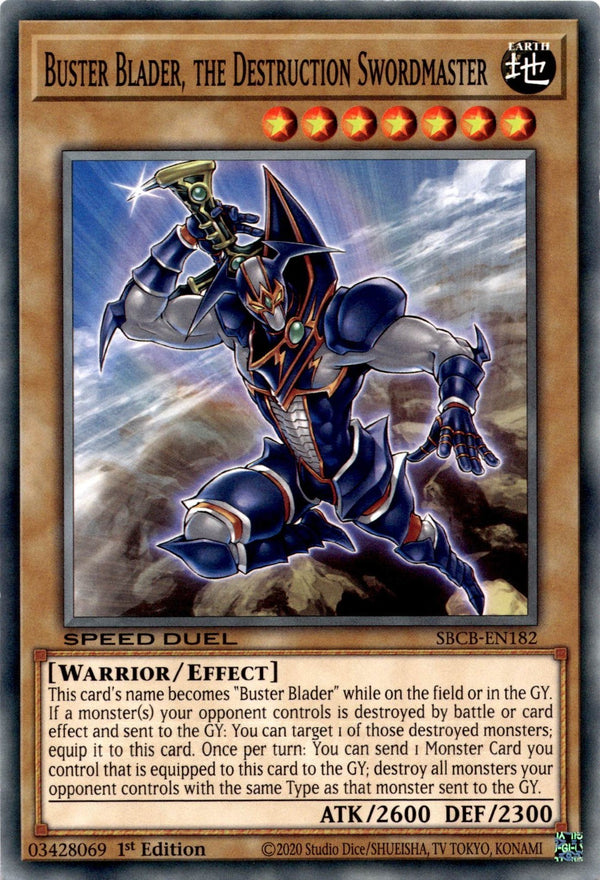 Yugioh Buster Blader, the Destruction Swordmaster SBCB-EN182 Common 1st Ed NM