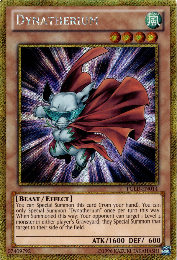Yugioh Dynatherium PGLD-EN014 Premium Gold Rare Unlimited Edition MP/LP