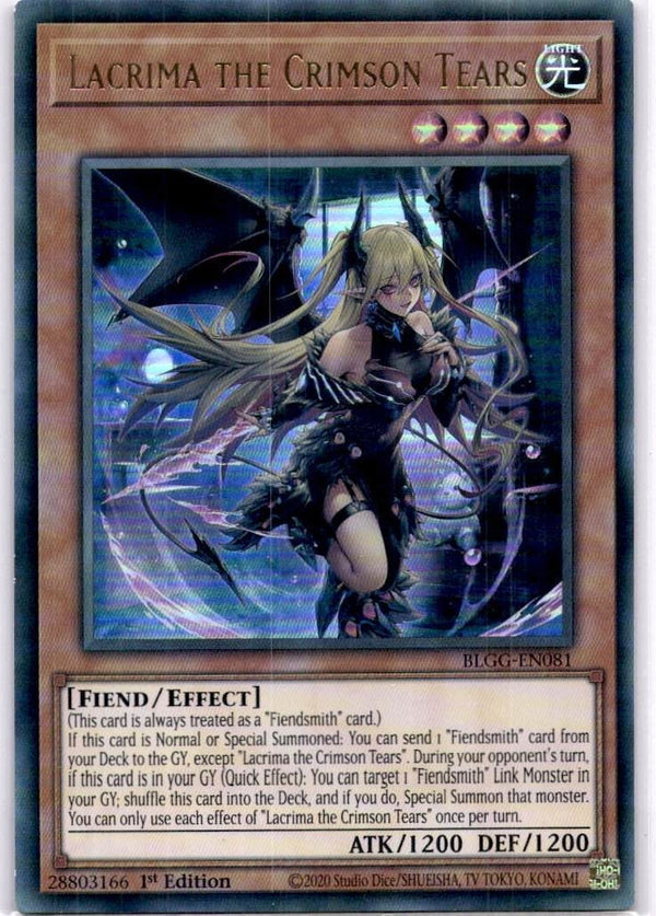 Yugioh Lacrima the Crimson Tears BLGG-EN081 Ultra Rare 1st Edition NM