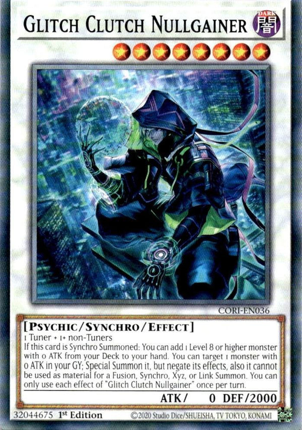 Yugioh Glitch Clutch Nullgainer CORI-EN036 Common 1st Edition NM