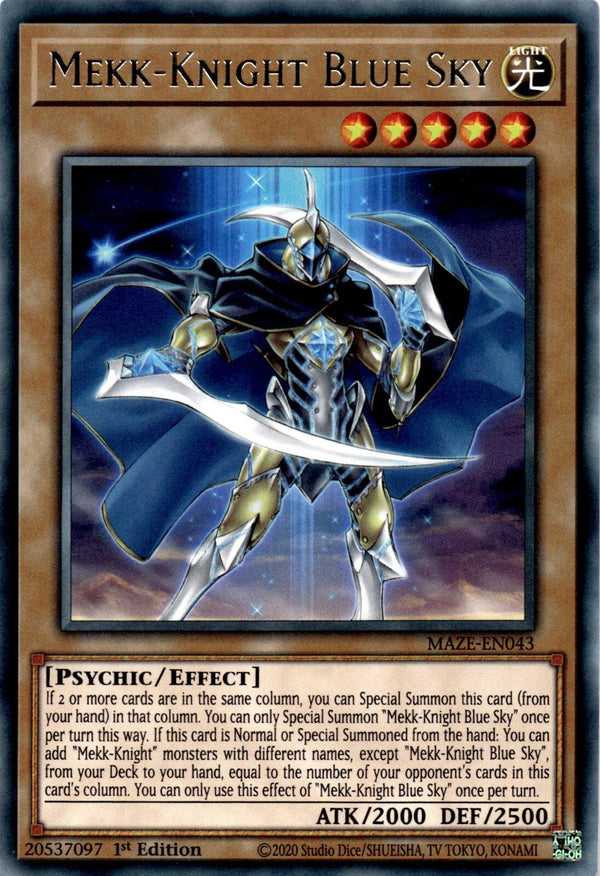 Yugioh Mekk-Knight Blue Sky MAZE-EN043 Rare 1st Edition NM