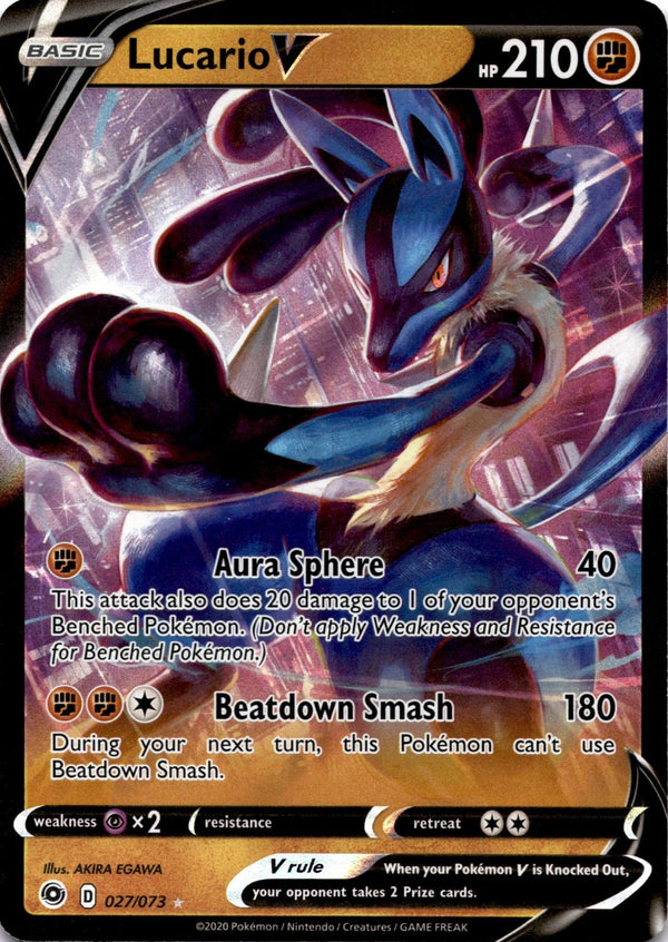 Pokemon Lucario V 027/073 Champion’s Path Full Art Holo NM